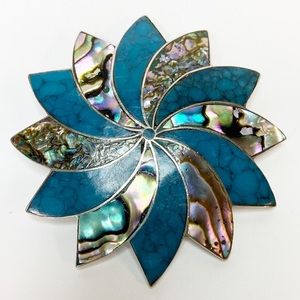 Vintage Silver Pinwheel Pin Pendant